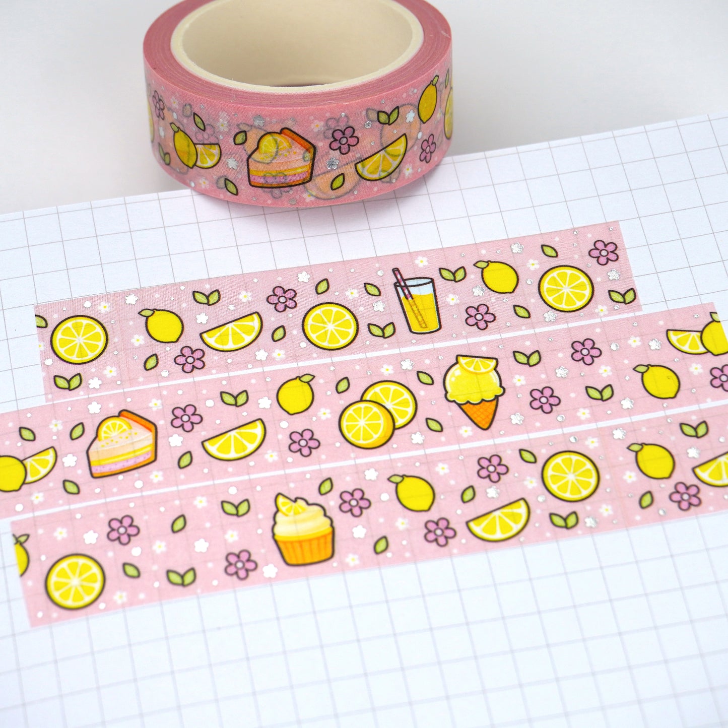 Sweet lemon | Silver foil | 15mm washi tape