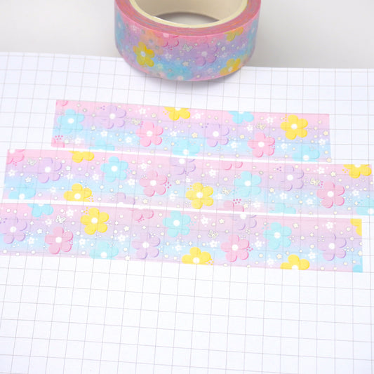 Blooms | Silver foil | 15mm washi tape