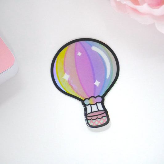 Hot air balloons Holographic Die-cut sticker