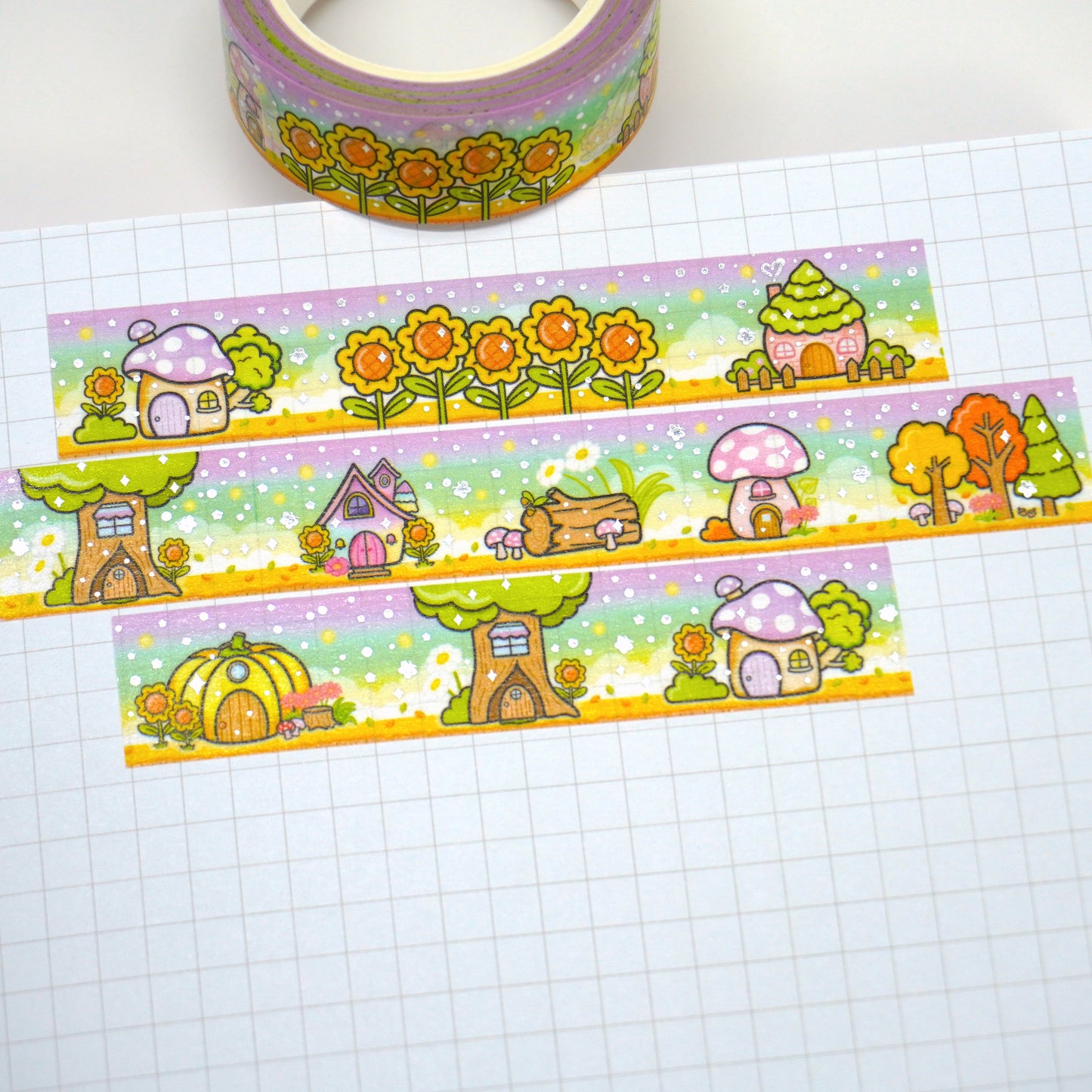 Magic Forest "Fall" | Silver foil | 15mm washi tape