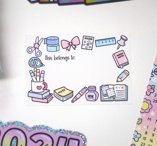 This belongs to | Rainbow Pastel | Die-cut sticker