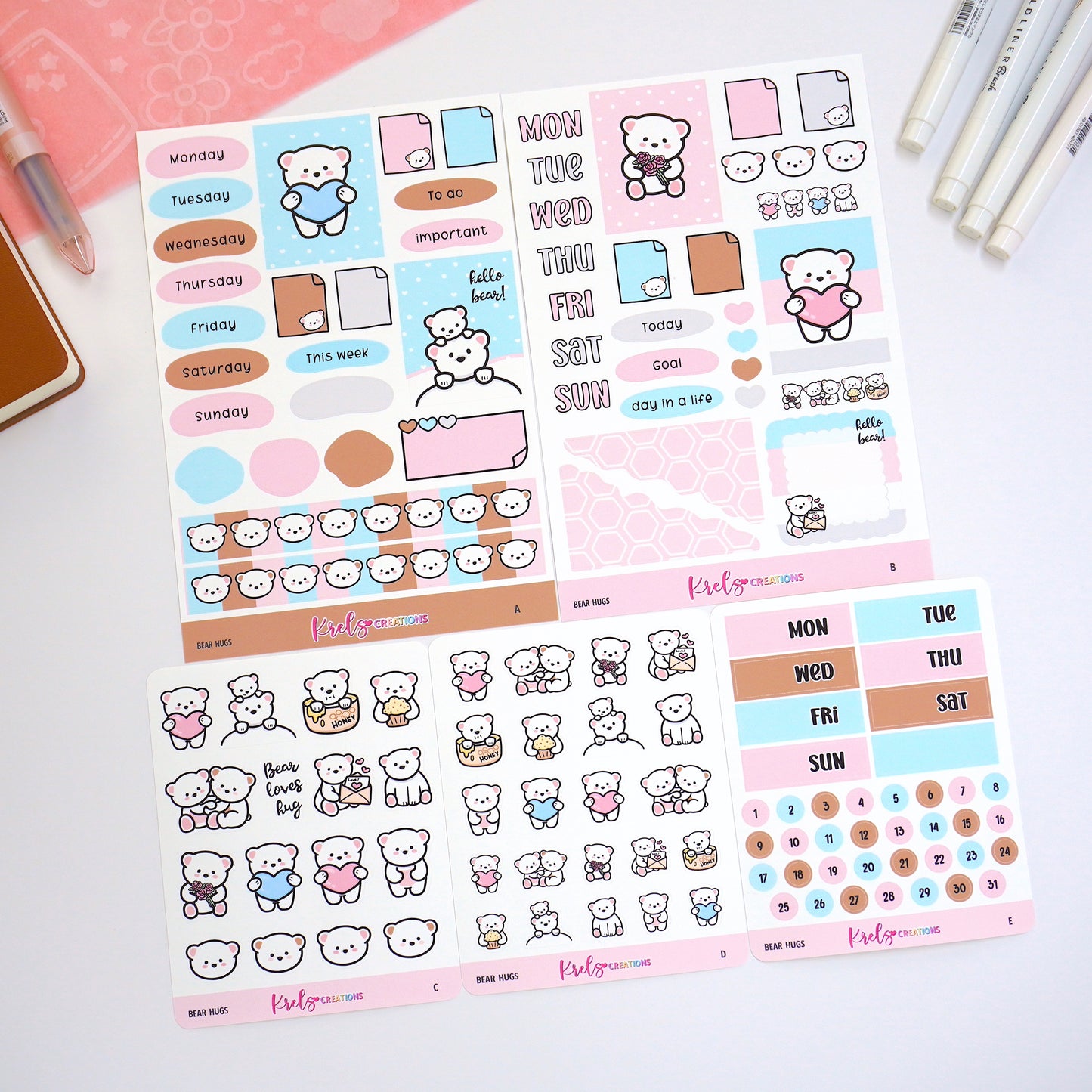 Bear hugs | Journaling sticker