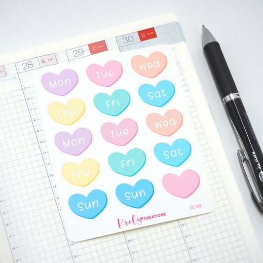 DC168 | Candy heart date covers