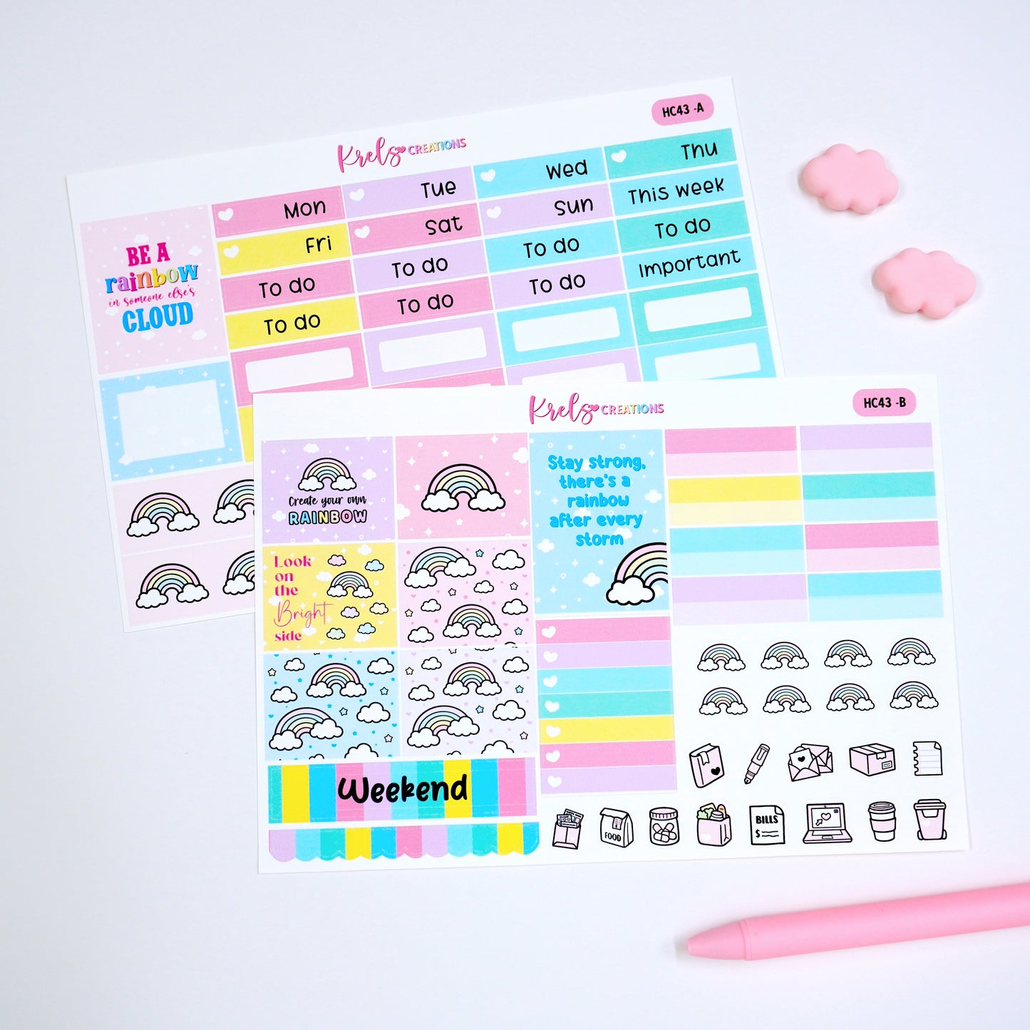 HC43 | Rainbow | Hobonichi cousin -2 sheets
