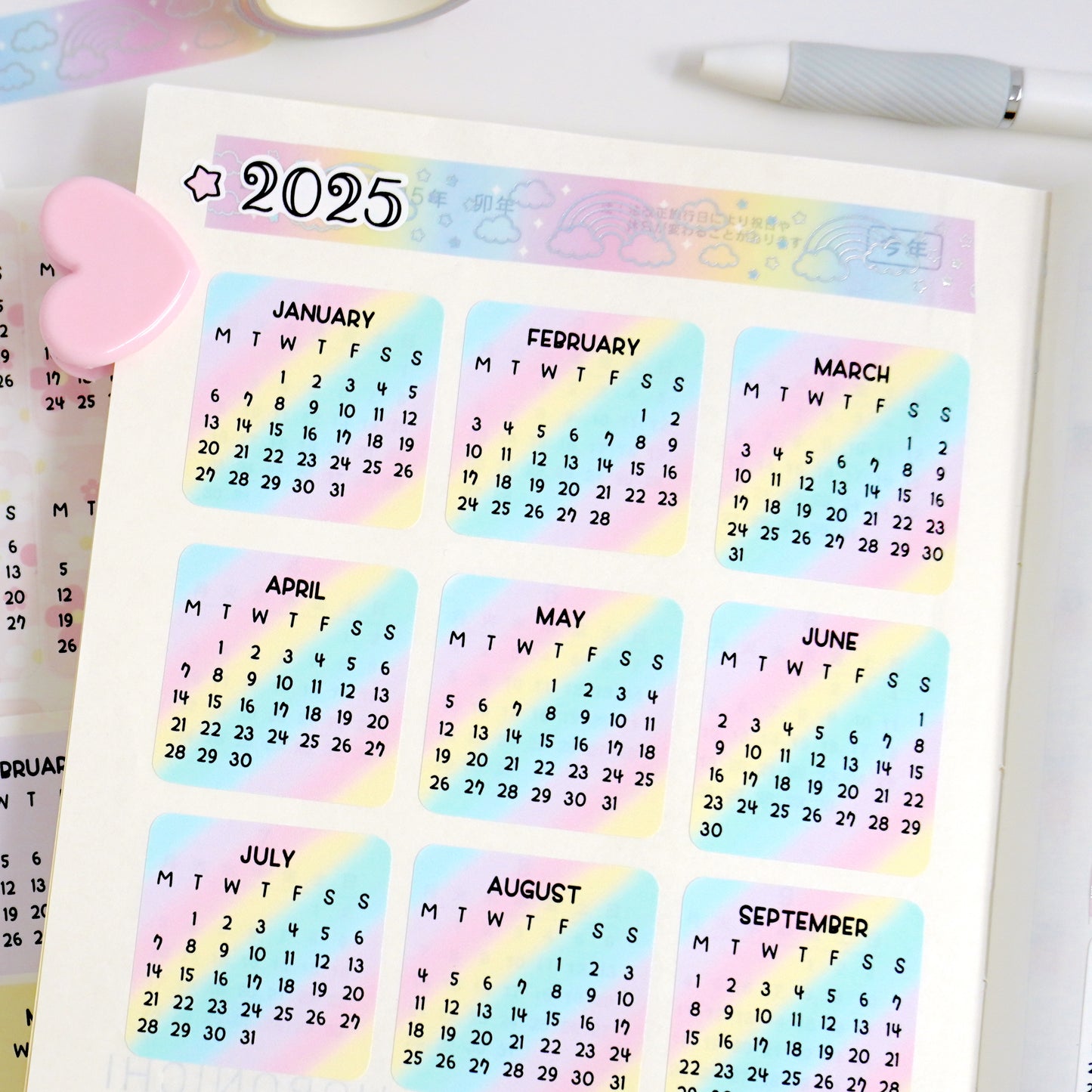 D144 | 2025 Calendar sticker (1.5 inch) | PICK YOUR COLOR