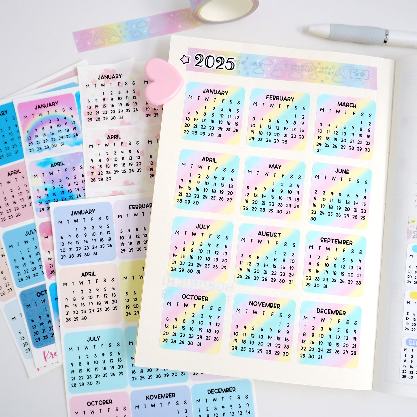 D144 | 2025 Calendar sticker (1.5 inch) | PICK YOUR COLOR