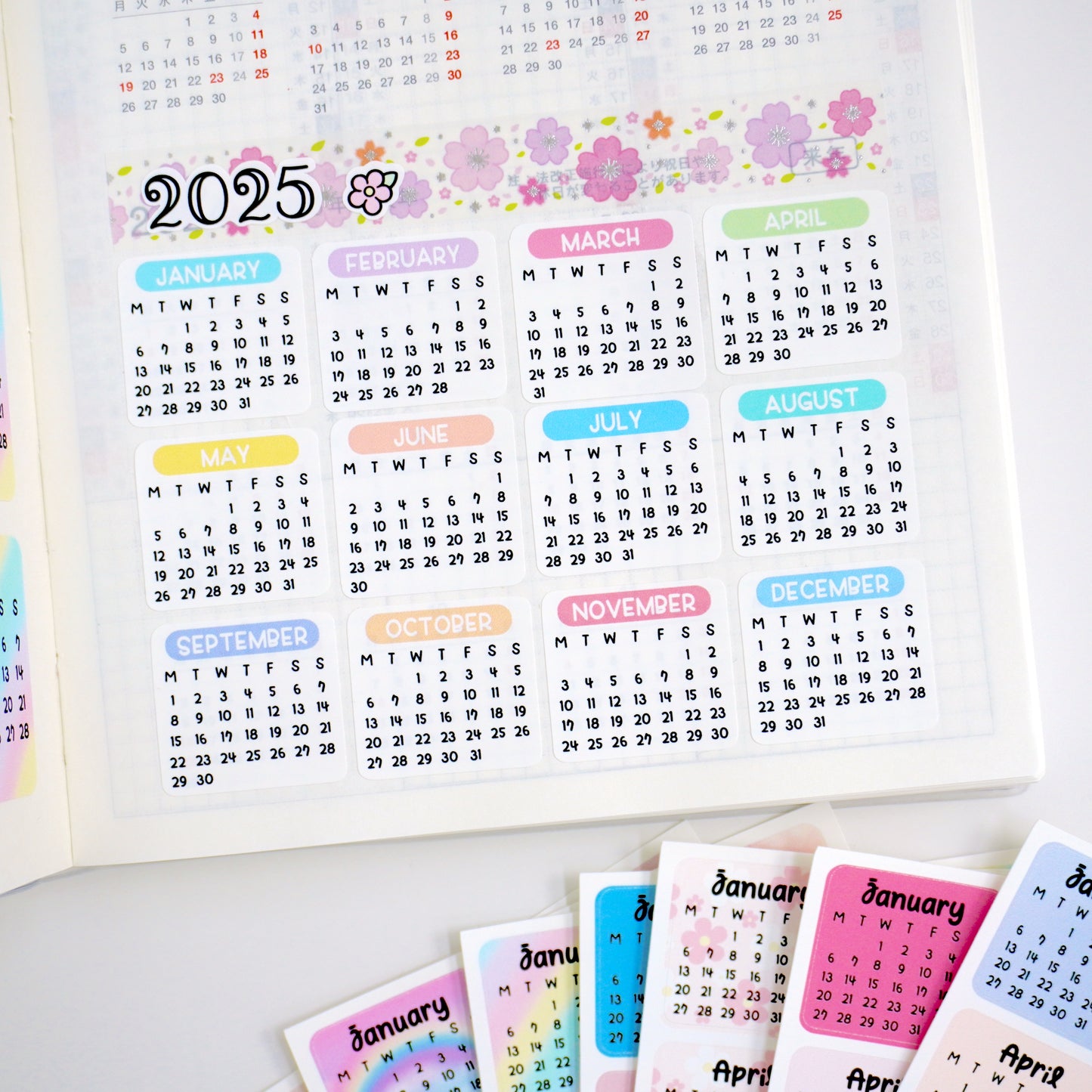 D08 | 2025 Calendar mini sticker (1 inch) | PICK YOUR COLOR