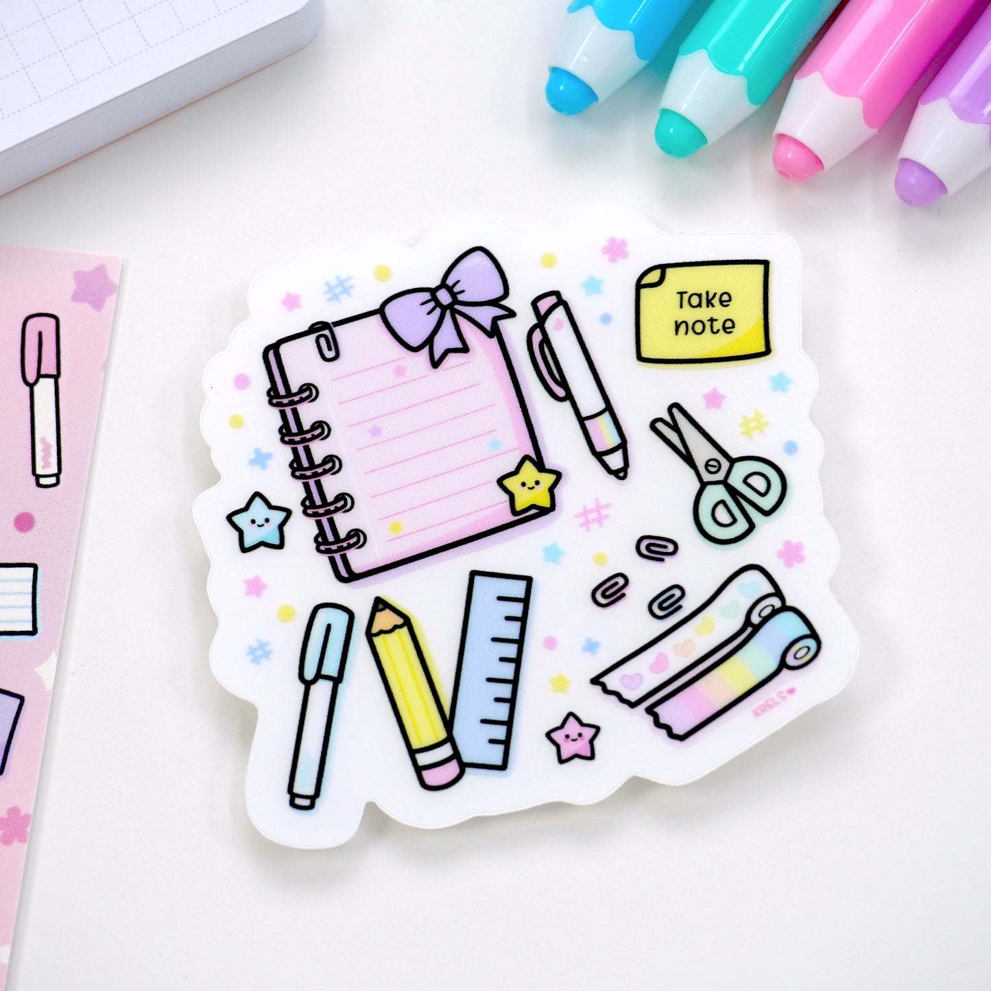 Paper and pen | Clear Vinyl die-cut sticker