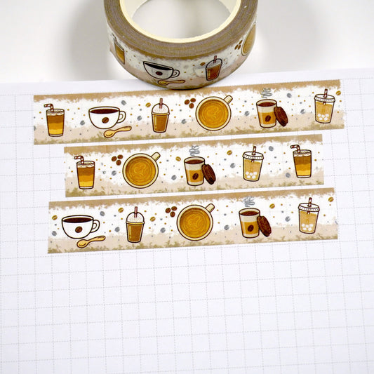 Coffee lover | Silver foil | 15mm washi tape