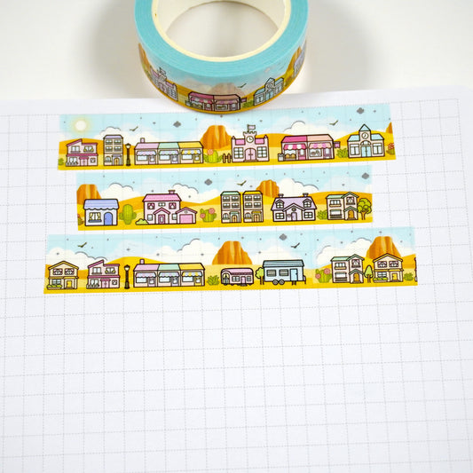 Cacti Town | Silver foil | 15mm washi tape