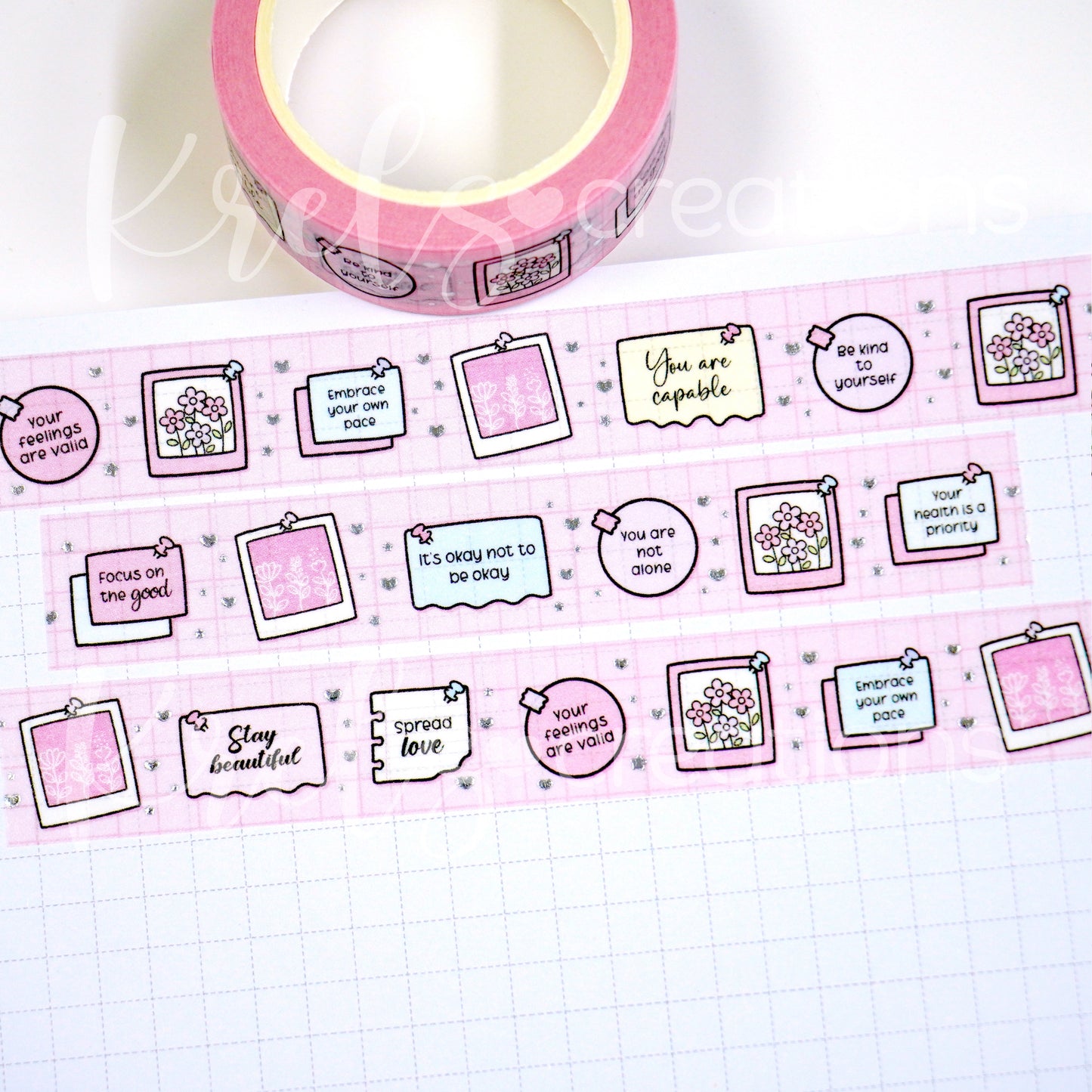 Note to self | Silver foil | 15mm washi tape