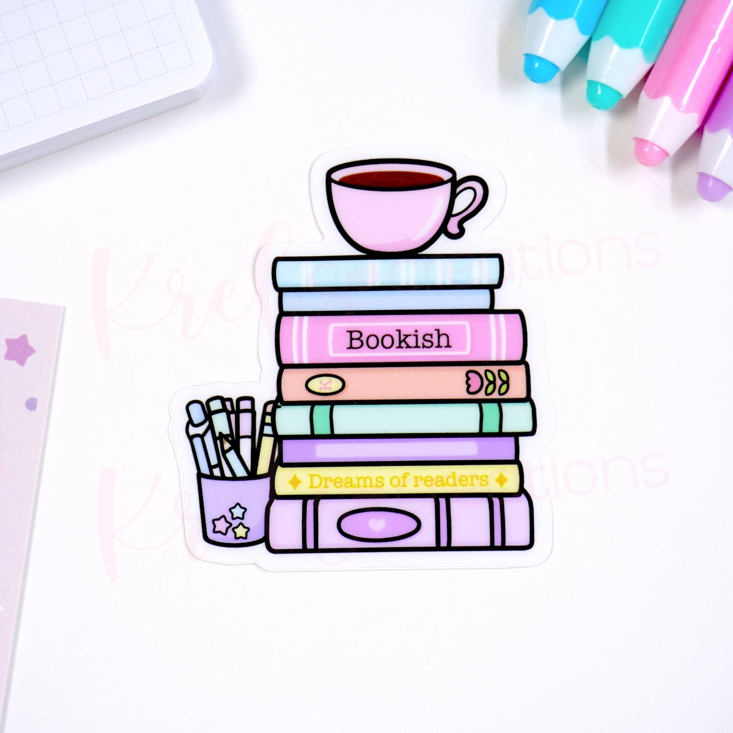 Bookish | Clear vinyl die-cut sticker