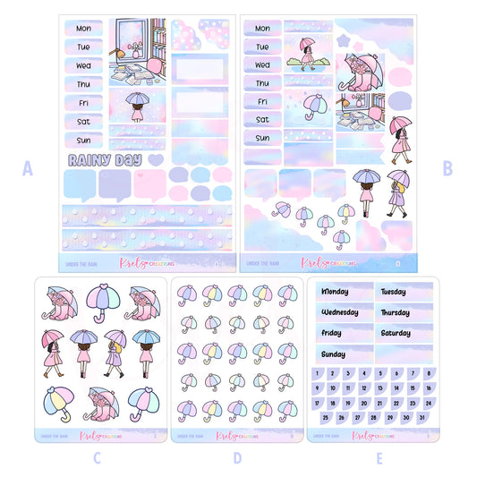 Under the rain | Journaling sticker