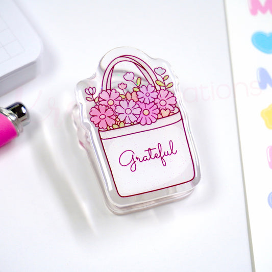 Acrylic paper clip | Bag of flower