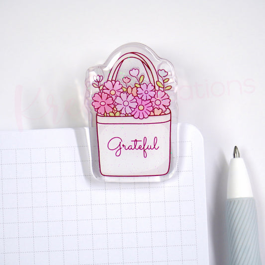 Acrylic paper clip | Bag of flower