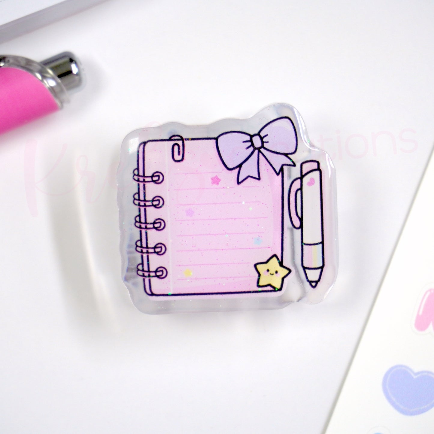 Acrylic paper clip | Planner notebook