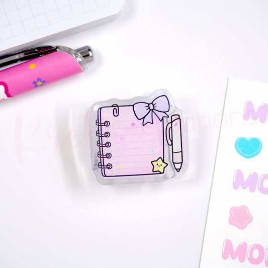 Acrylic paper clip | Planner notebook