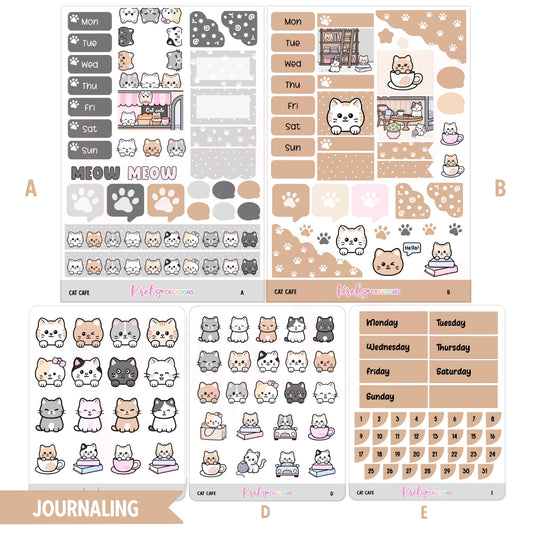Cat Cafe | Journaling sticker