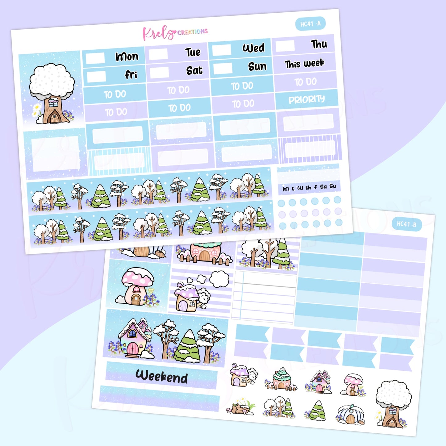 HC41 | Magic forest "Winter" | Hobonichi cousin -2sheets