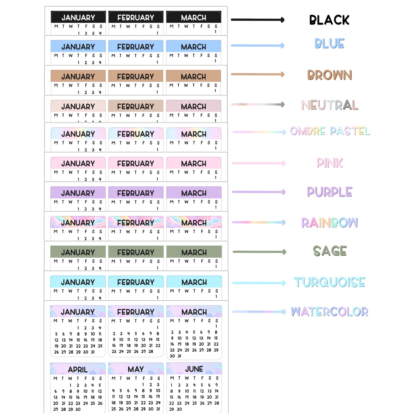 D158 | 2026 Calendar sticker (1 inch)