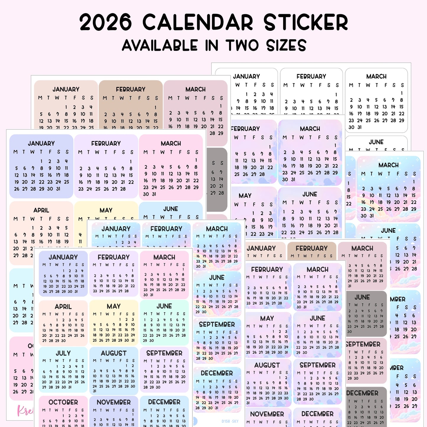 D159 | 2026 Calendar sticker