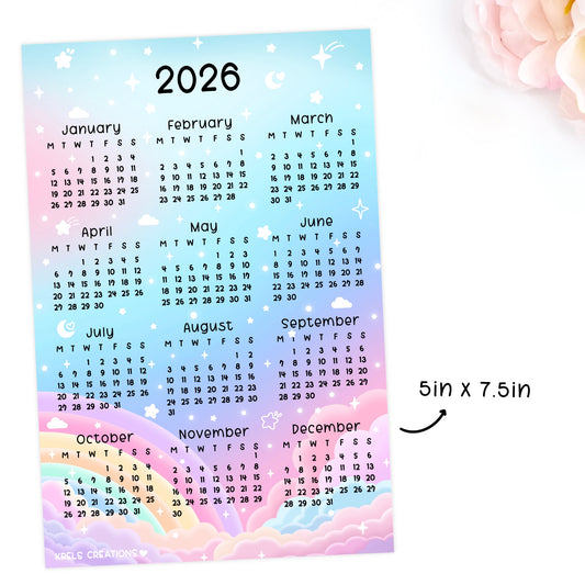 D157 | 2026 Calendar sticker | Sky