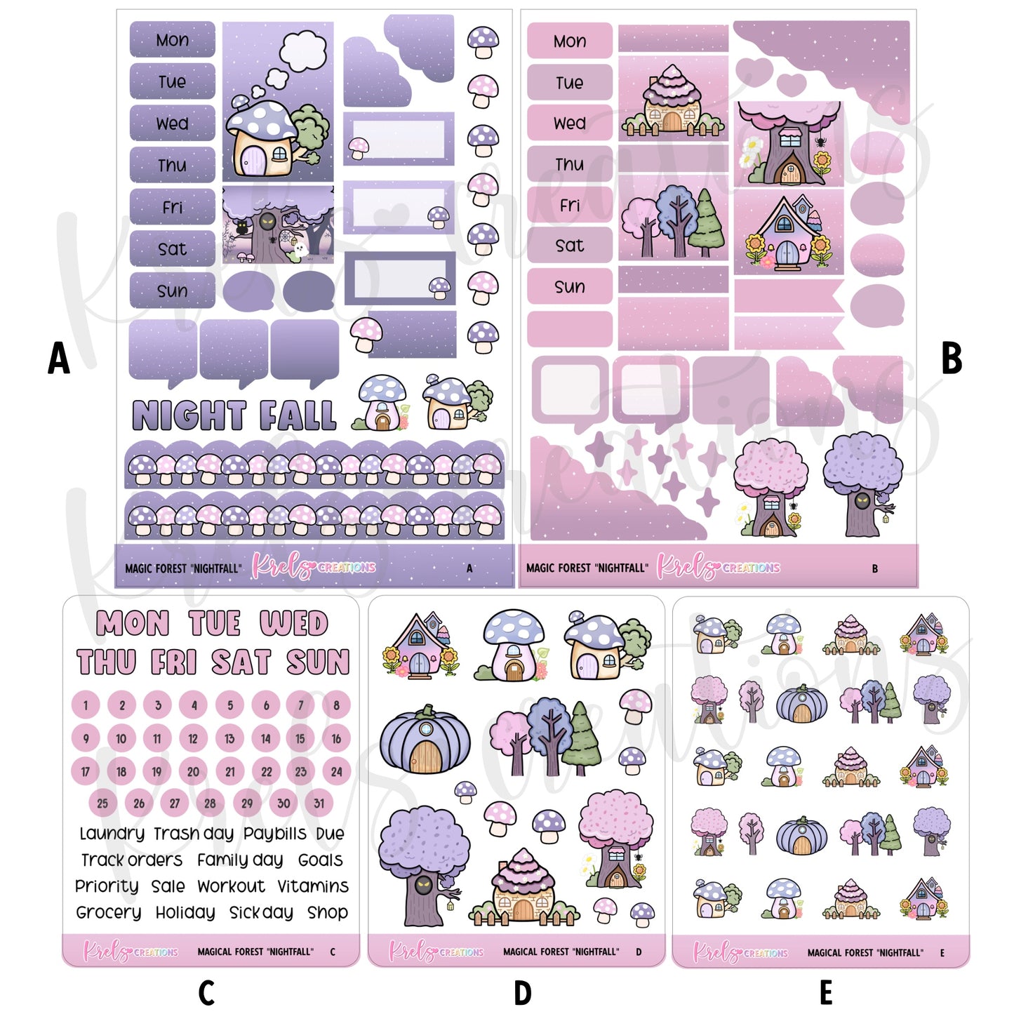 Magical Forest "Nightfall" | Journaling sticker