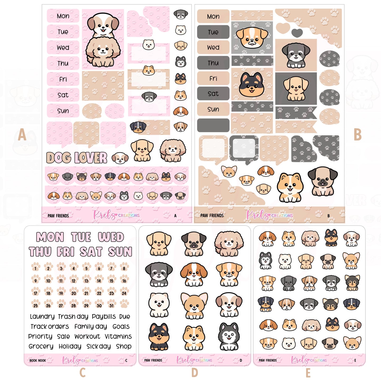 Paw Friends | Journaling sticker