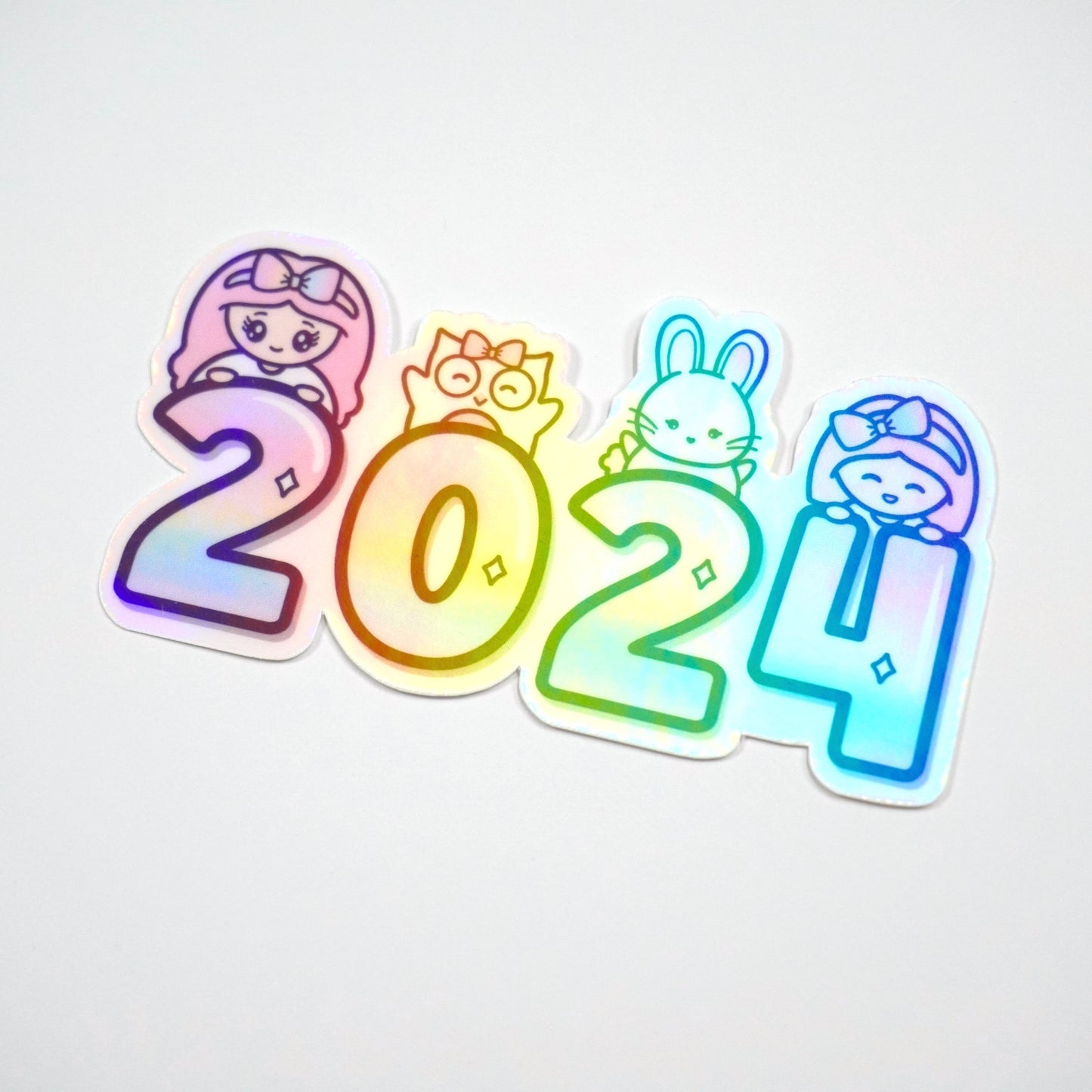 2024 Planner friends | Holographic overlay die-cut sticker