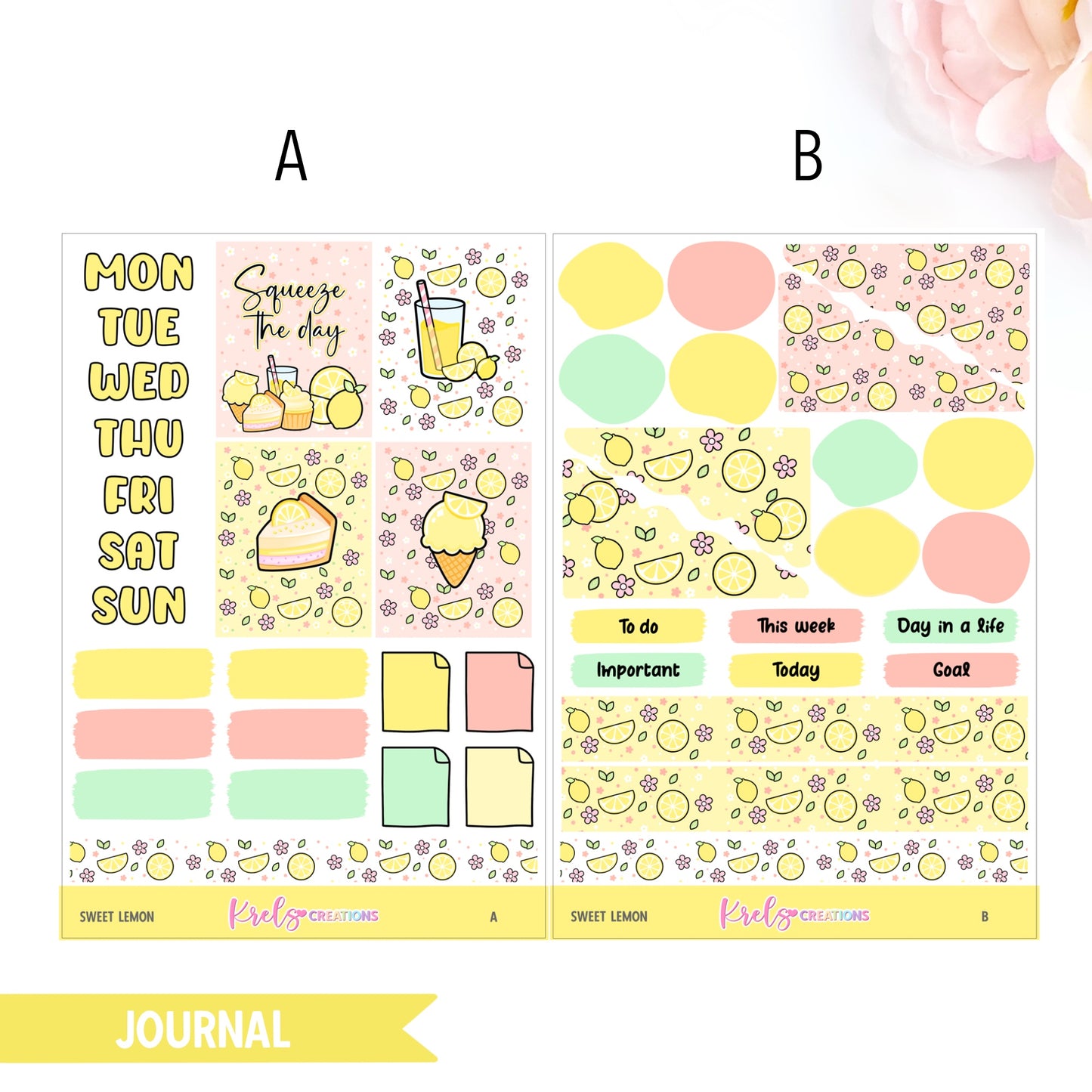 Sweet lemon | Journaling sticker