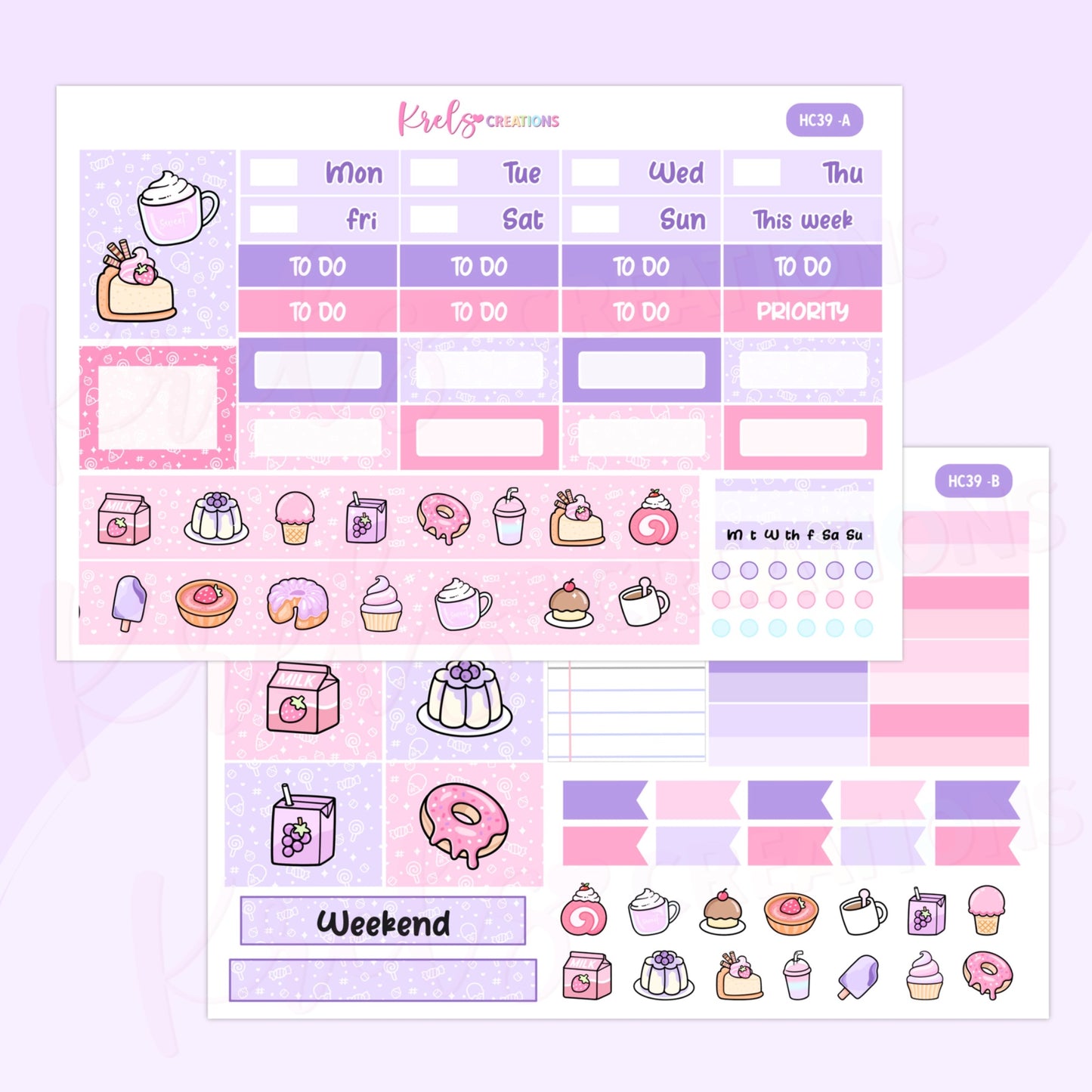 HC39 | Sweet desserts | Hobonichi cousin -2sheets