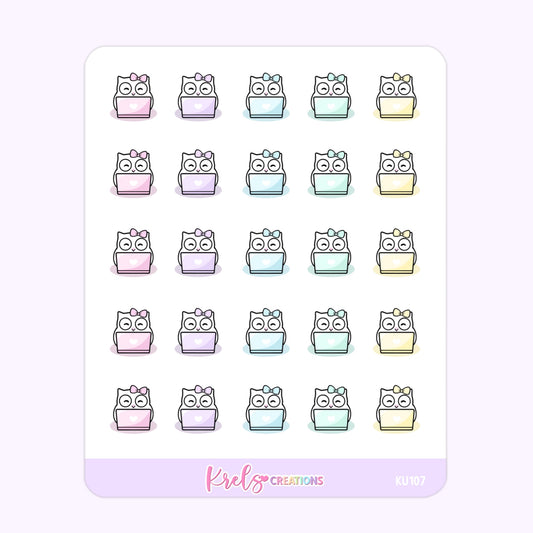 KU107 | Kuku working on laptop