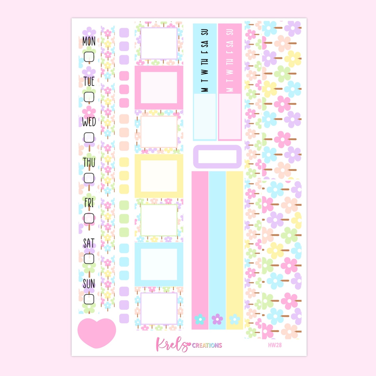 HW28 | Flower rainbow -Pastel | Hobonichi Week kit