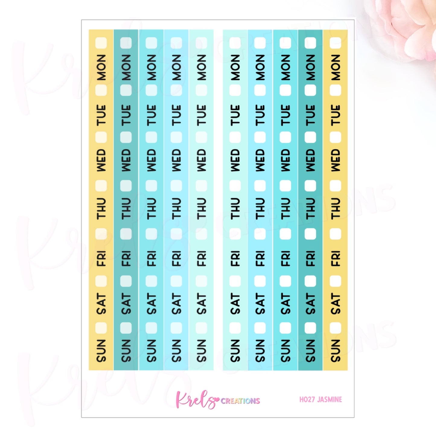 HO27 | JASMINE | Date cover for Hobonichi Week