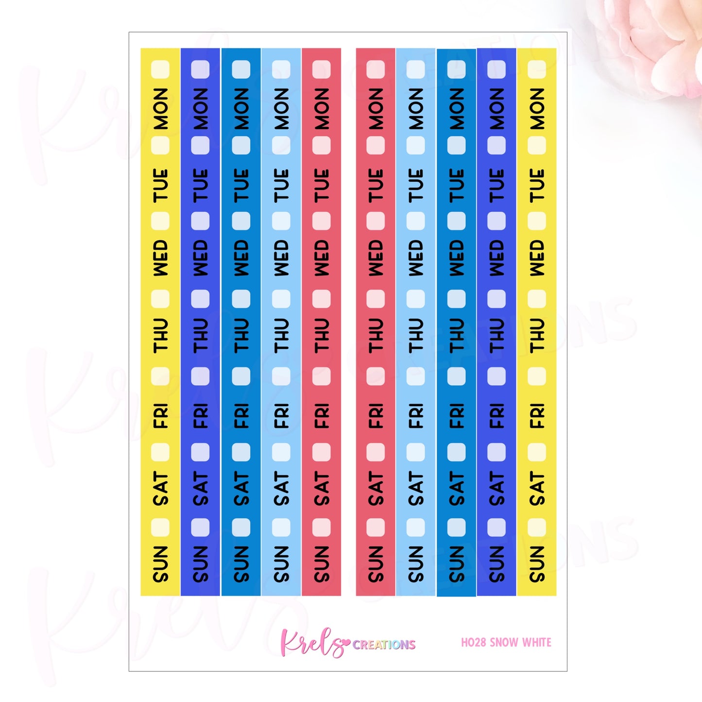 HO28 | SNOW WHITE | Date cover for Hobonichi Week