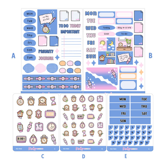 TICK TOCK | Journaling sticker