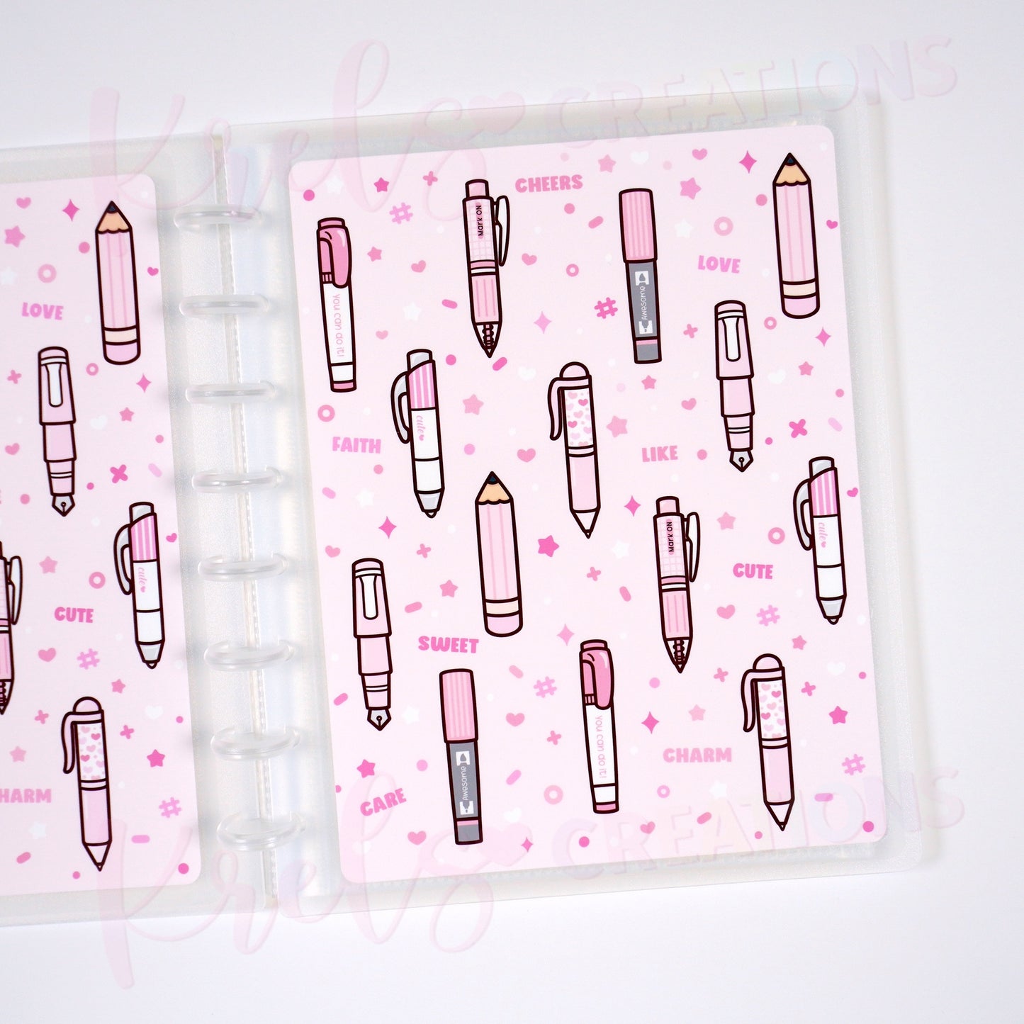 Disc Album | Pink pens | Sticker storage