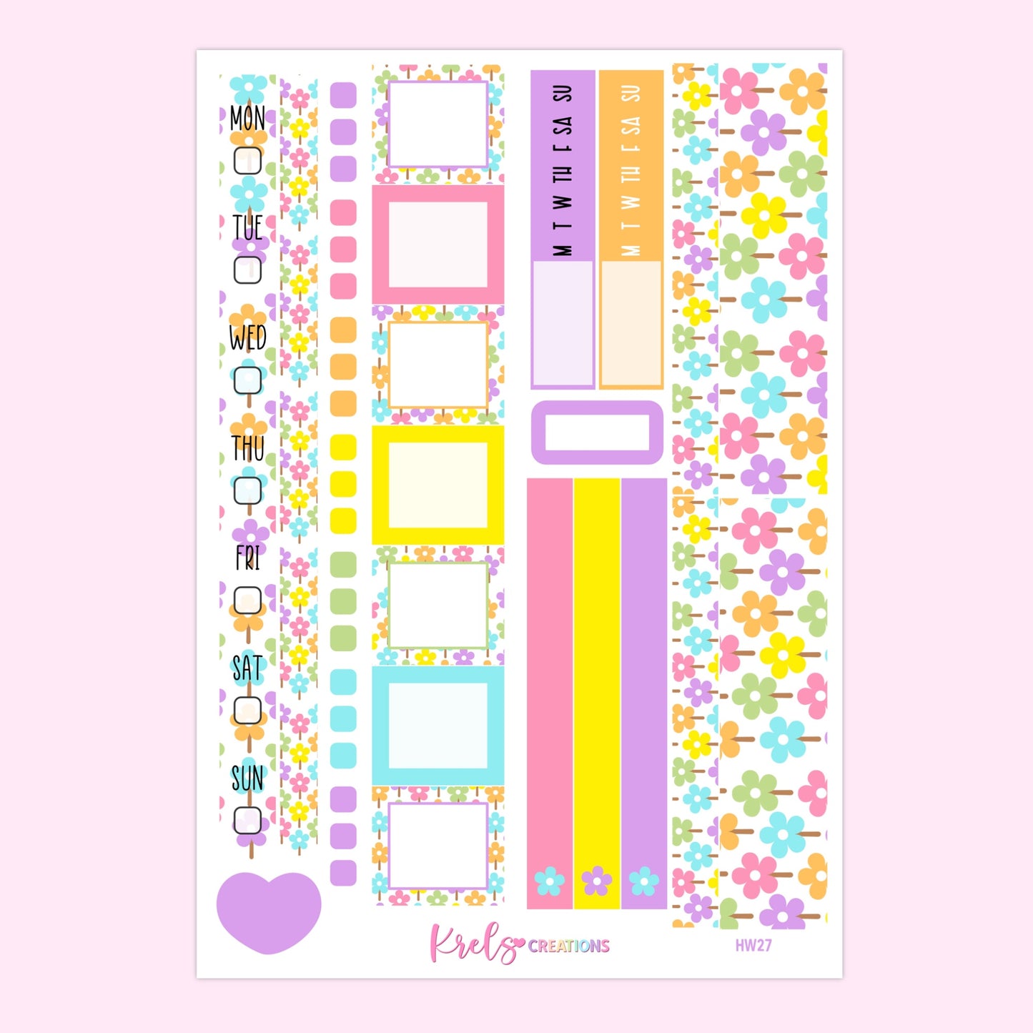 HW27 | Flower rainbow -Bright | Hobonichi Week kit