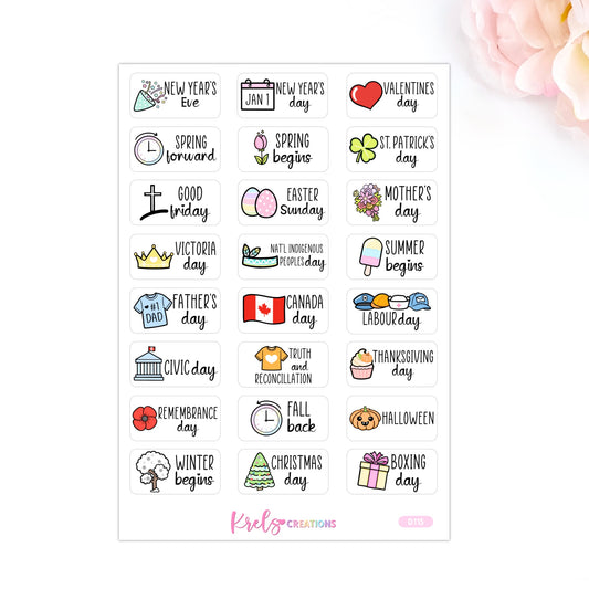 D115 | Canada Holidays and some events