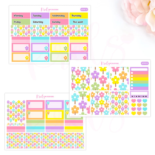 KIT107 | Rainbow flowers -Bright color | Vertical Kit
