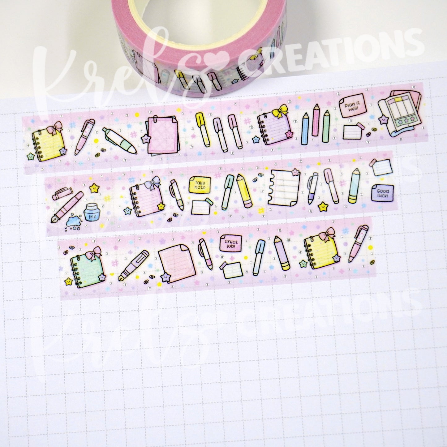 Paper and pen | Silver foil | 15mm washi tape