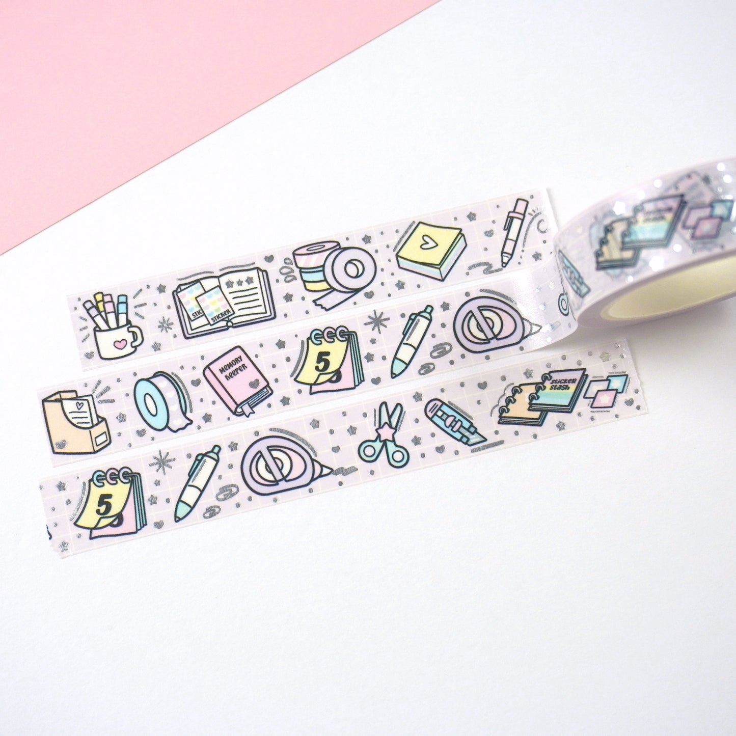 Planner love -Lavender | Silver foil | 15mm washi tape