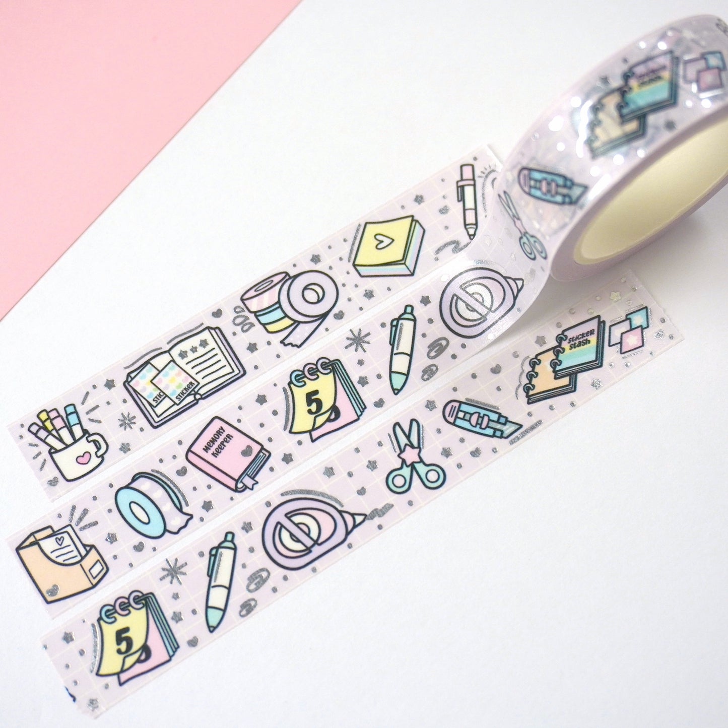 Planner love -Lavender | Silver foil | 15mm washi tape