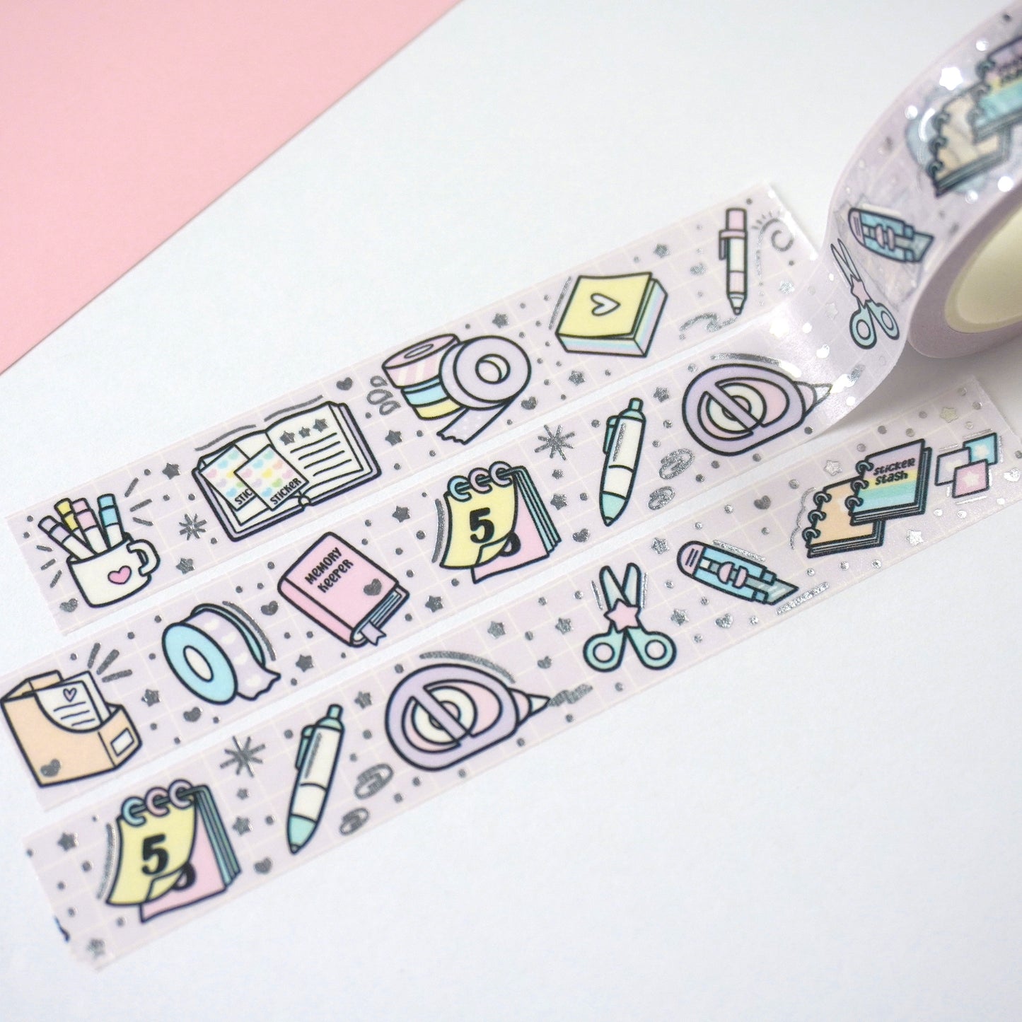 Planner love -Lavender | Silver foil | 15mm washi tape