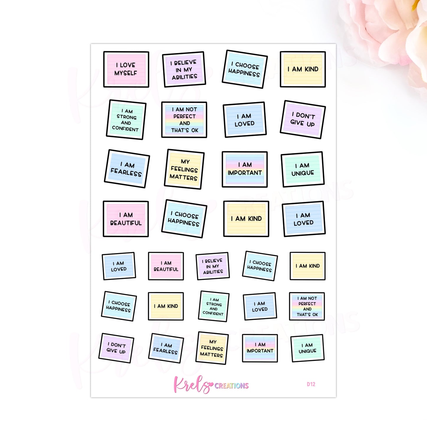 D12 | Affirmation stickers