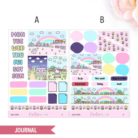 Hello town | Journaling sticker