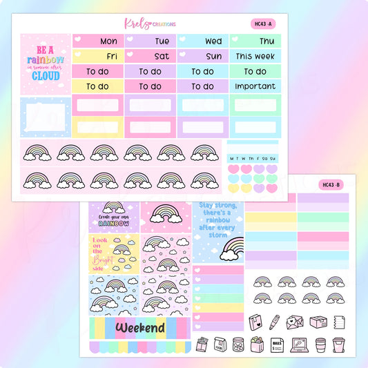 HC43 | Rainbow | Hobonichi cousin -2 sheets