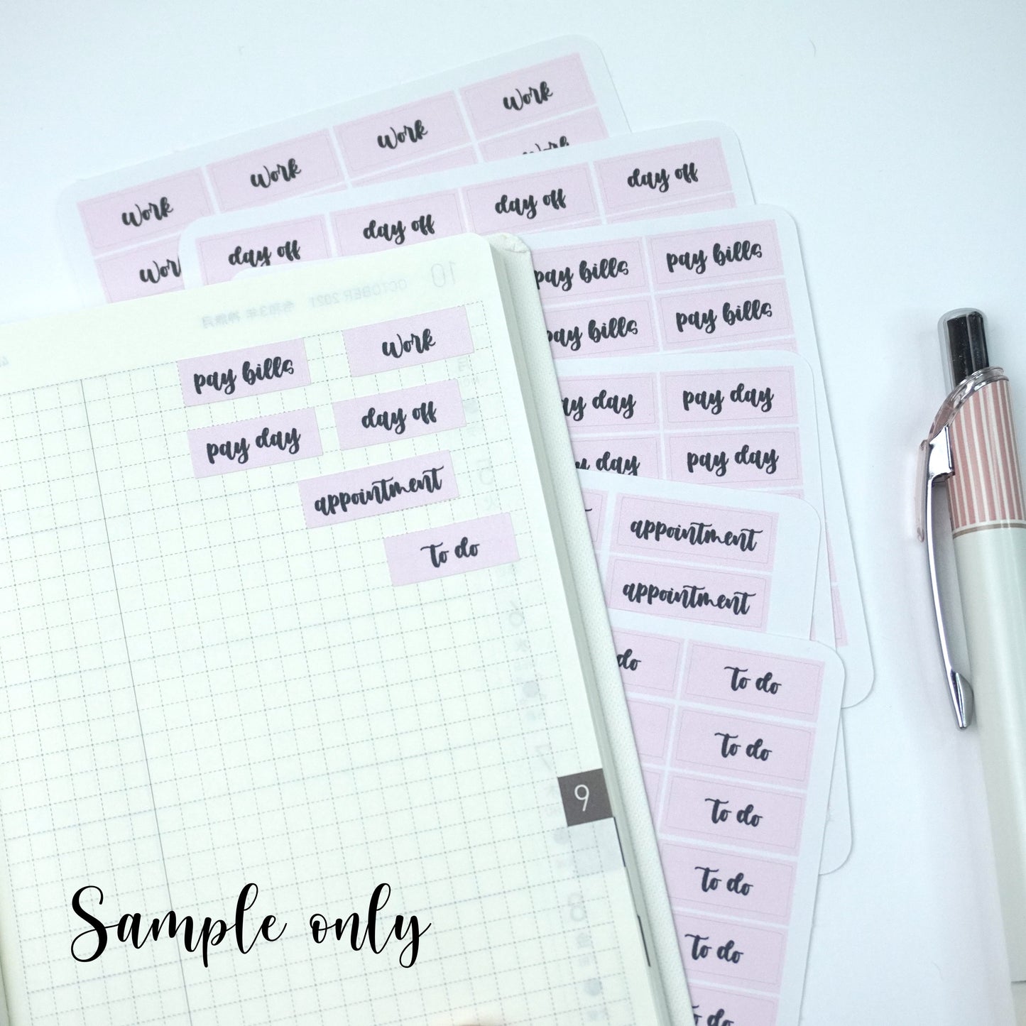 Pay bills | Pink minimal sticker | T186