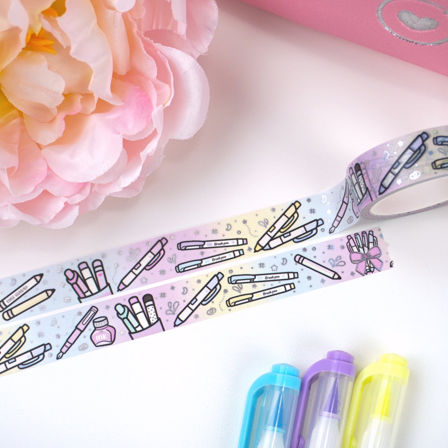 I love pens | Holo foil | 15mm washi tape