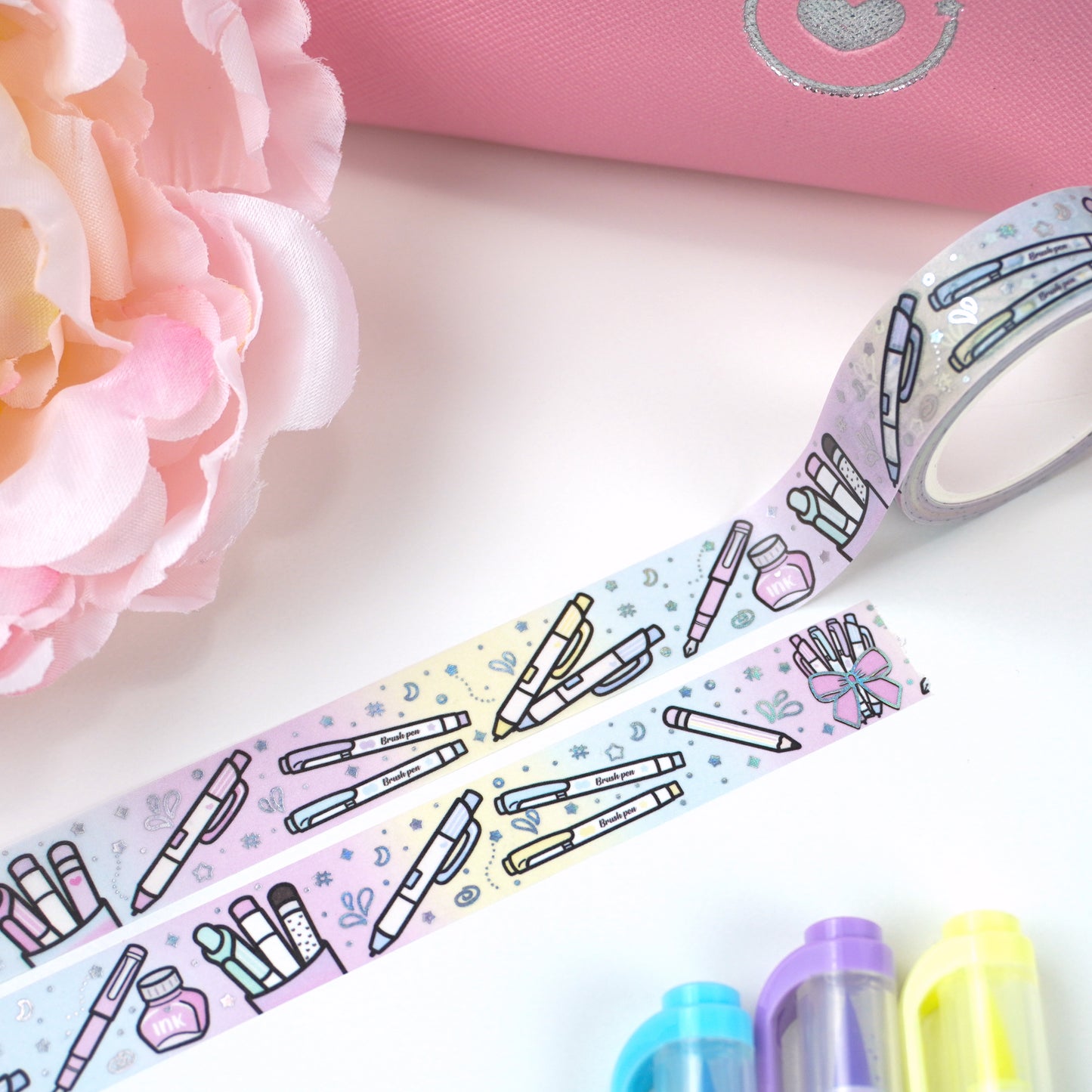 I love pens | Holo foil | 15mm washi tape